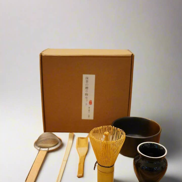 6-delige Japanse Matcha Ceremonie Set (ZWART) voor wholesale door Terralux LLC