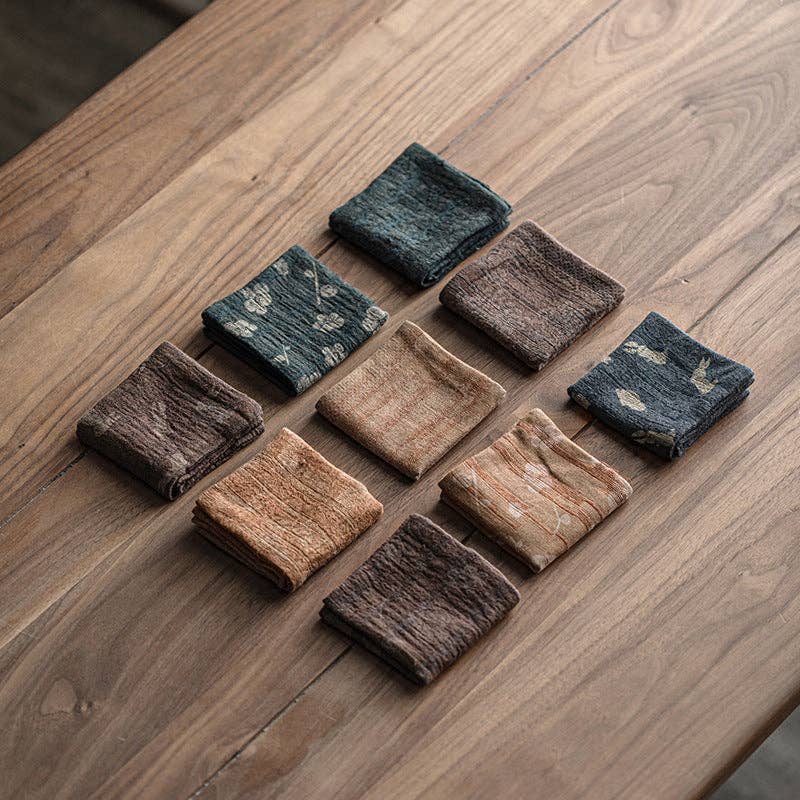 Gohobi （We cover U.S. import duties） - Vente Torchons - Gohobi Serviette de Thé Gongfu en Coton et Lin Teints à la Main13