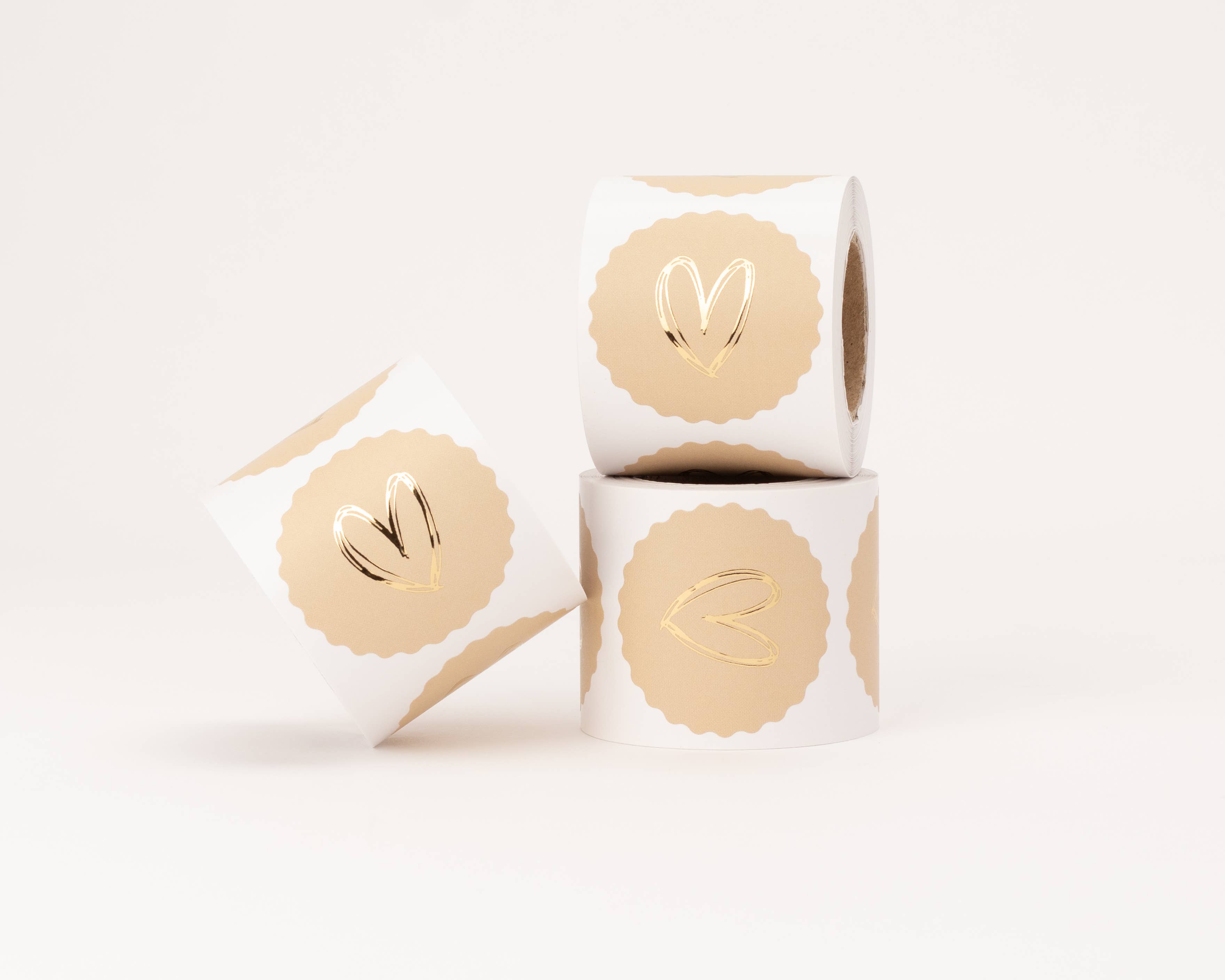 liebevoll verpackt - Venta al por mayor Pegatina - Pegatina de corazón (tono nude)