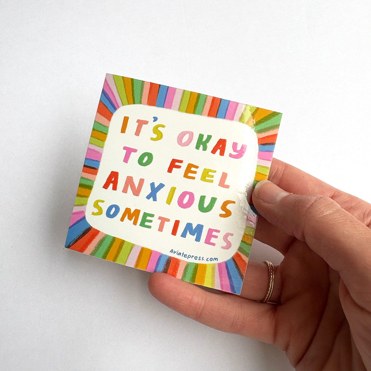 Aviate Press - Wholesale Sticker - It's Okay to Feel Anxious Sticker0