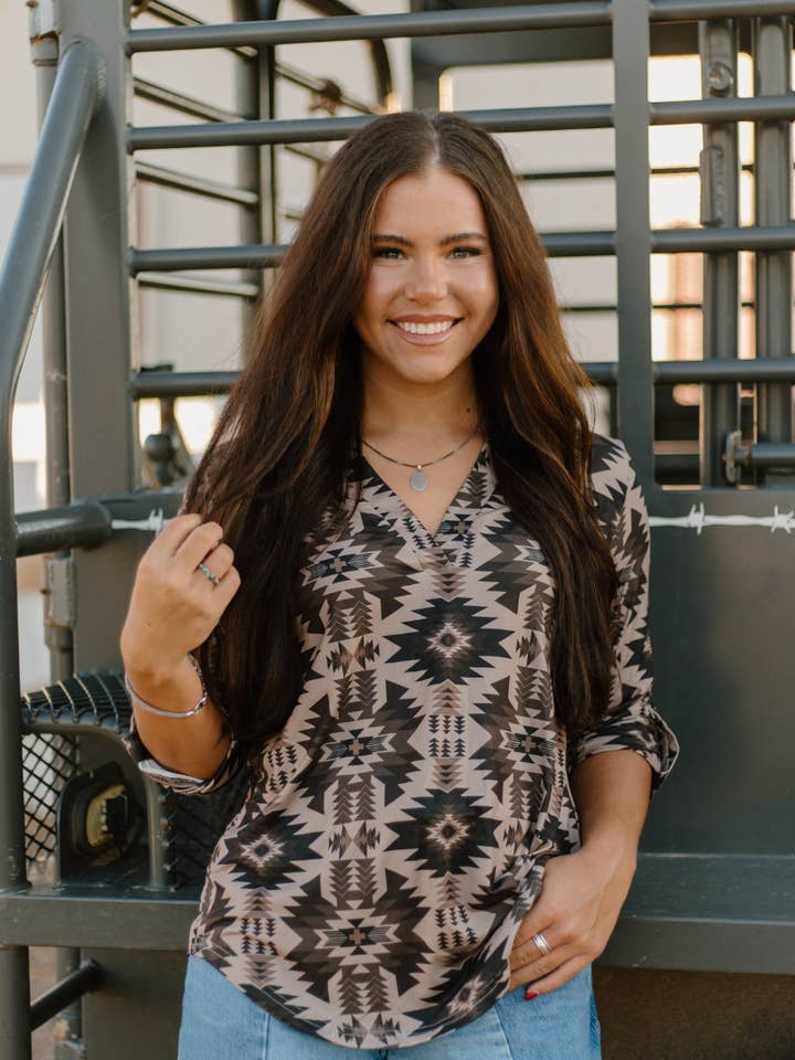 Sterling Kreek - Wholesale Blouse - Women's - Aztec Shadow Top2