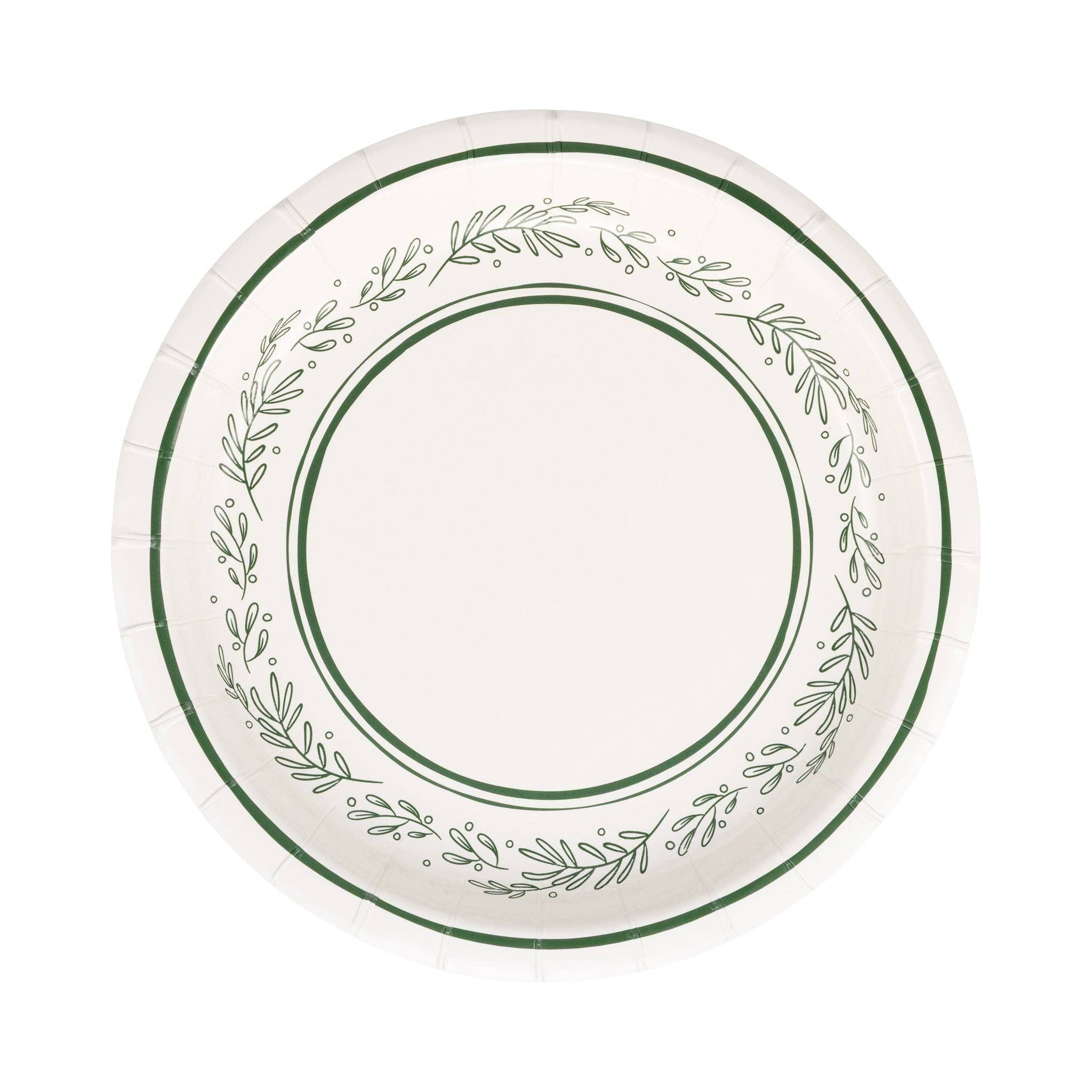 My Mind’s Eye - Wholesale Disposable Plate - PEM1243 - Green Bough Edge Plate0