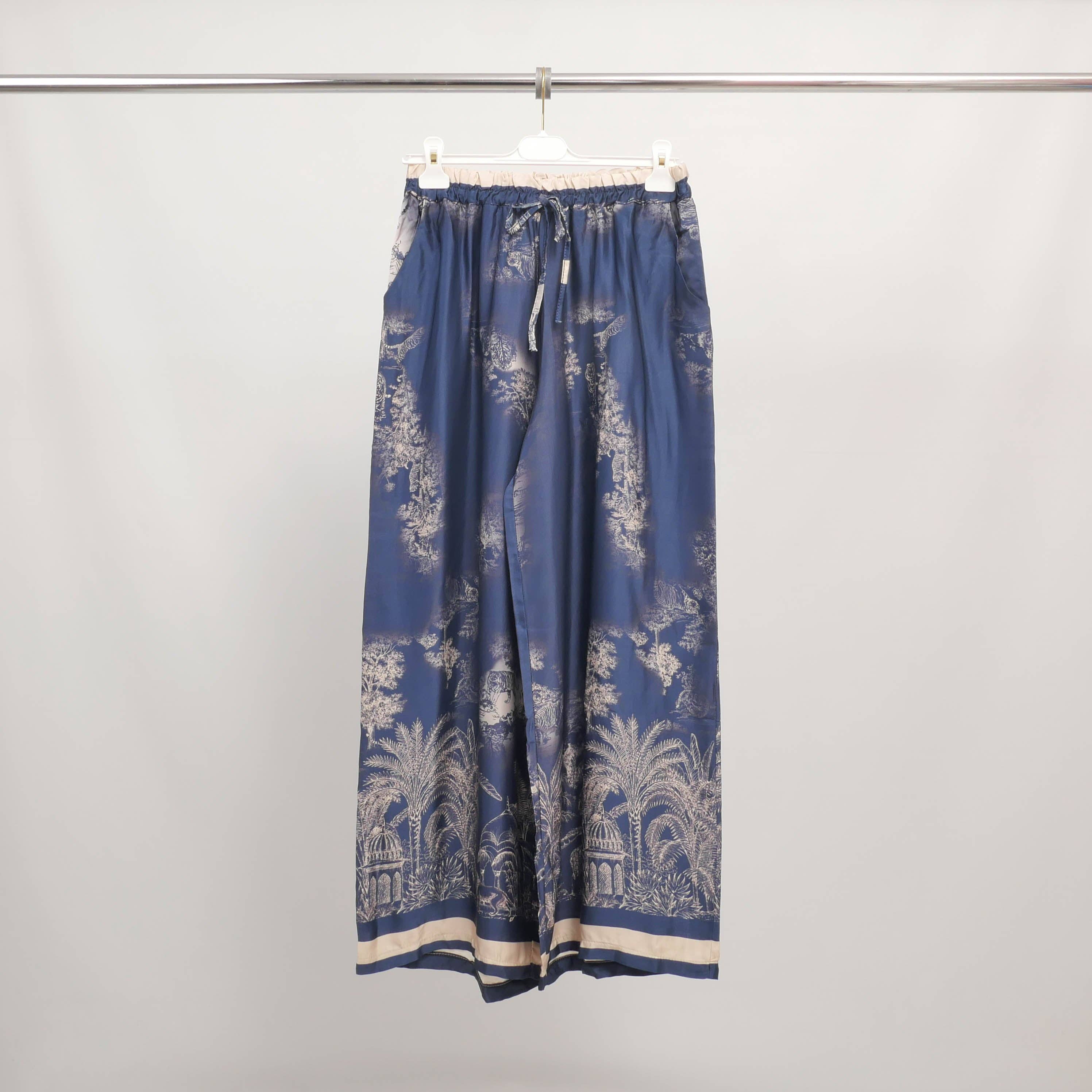 Cecile Wang - Wholesale Pants - Women's - Fluid jungle print trousers in viscose and silk – KD6637VS-43
