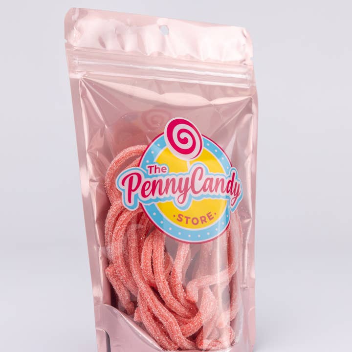 The Penny Candy Store - Wholesale Gummy - Pink Lemonade Sour Straws - Rose Gold Packaging1