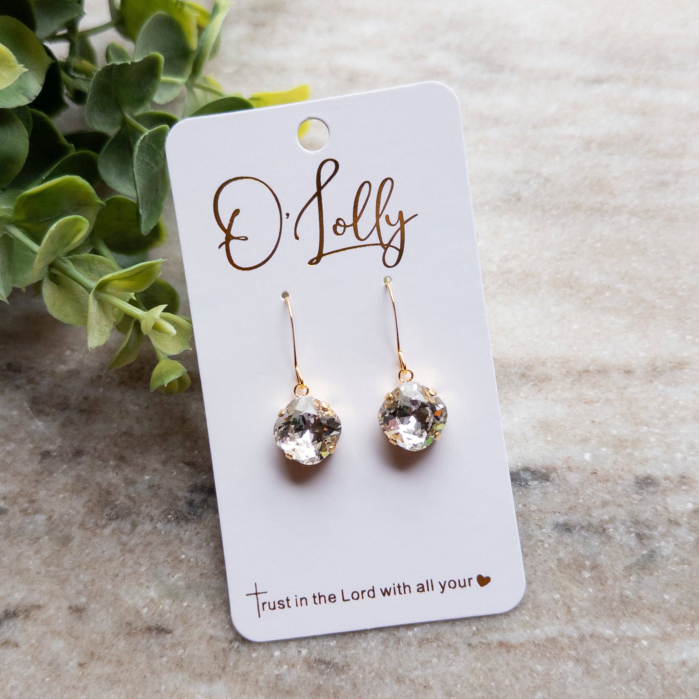 O’Lolly Jewelry - Wholesale Dangle Earrings - O'Lolly "Remi" Earrings - Silver Clear Stone Dangle1