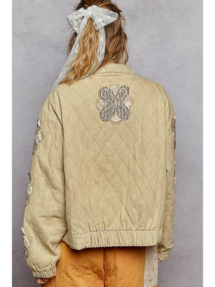 Pol Clothing - Wholesale Jacket - Women's - Mock neck balloon sleeve oversized fit quilted Jacket12