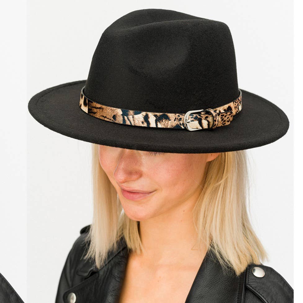 Ellison+Young - Wholesale Fedora - Dames - Fedora hoed met luipaardband2