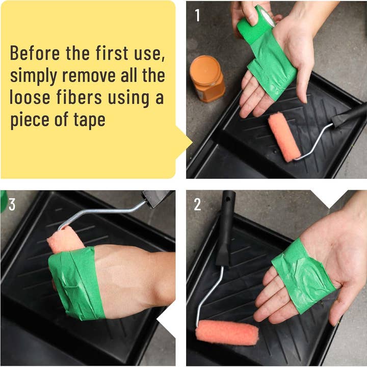 Bates Choice - Wholesale Paint/Wax Brush - Bates- Paint Rollers, 4 inch Paint Roller with 10 Covers3