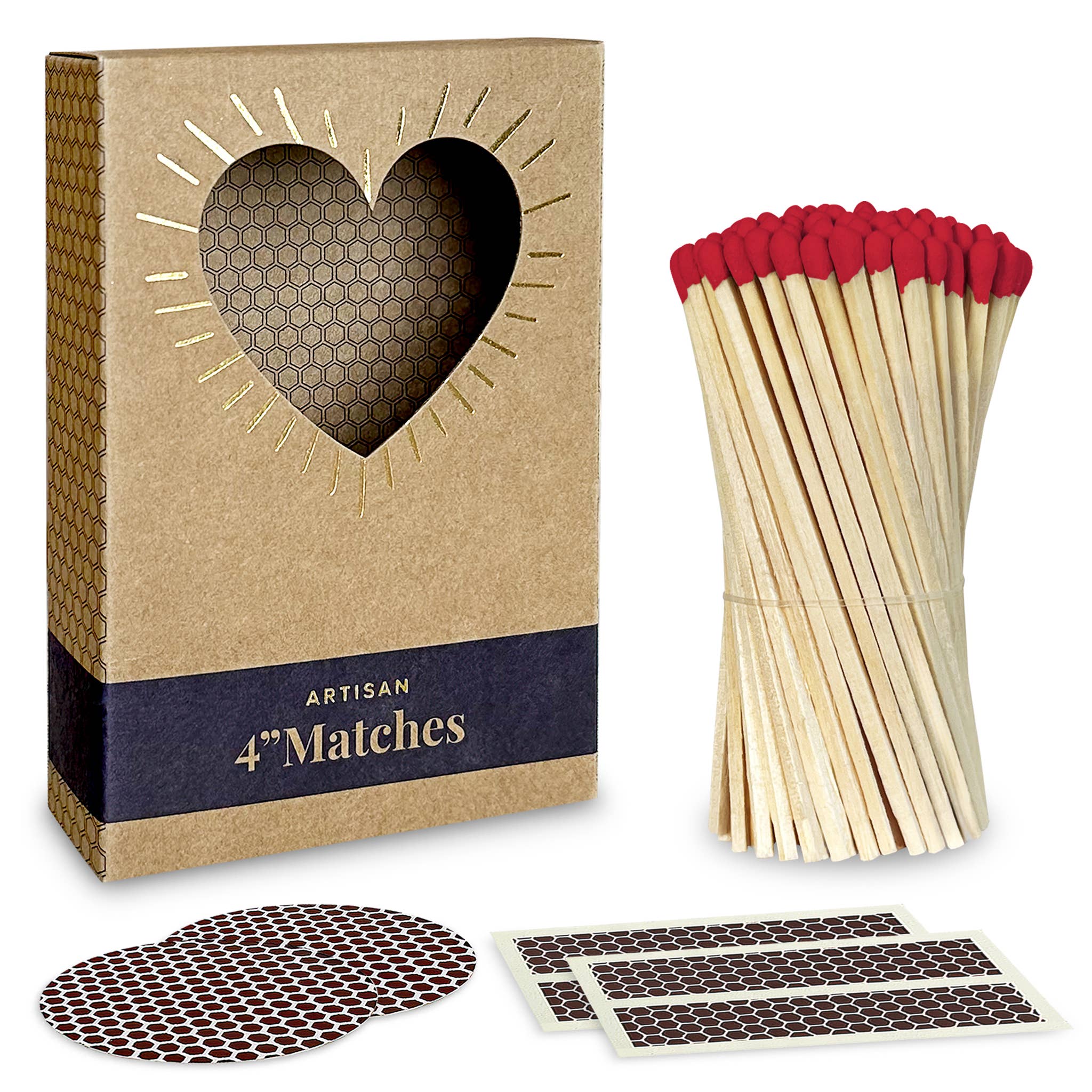 Thankful Greetings - Wholesale Matches - 4" Refill Matches - Colors of Your Choice + Striker Stickers10