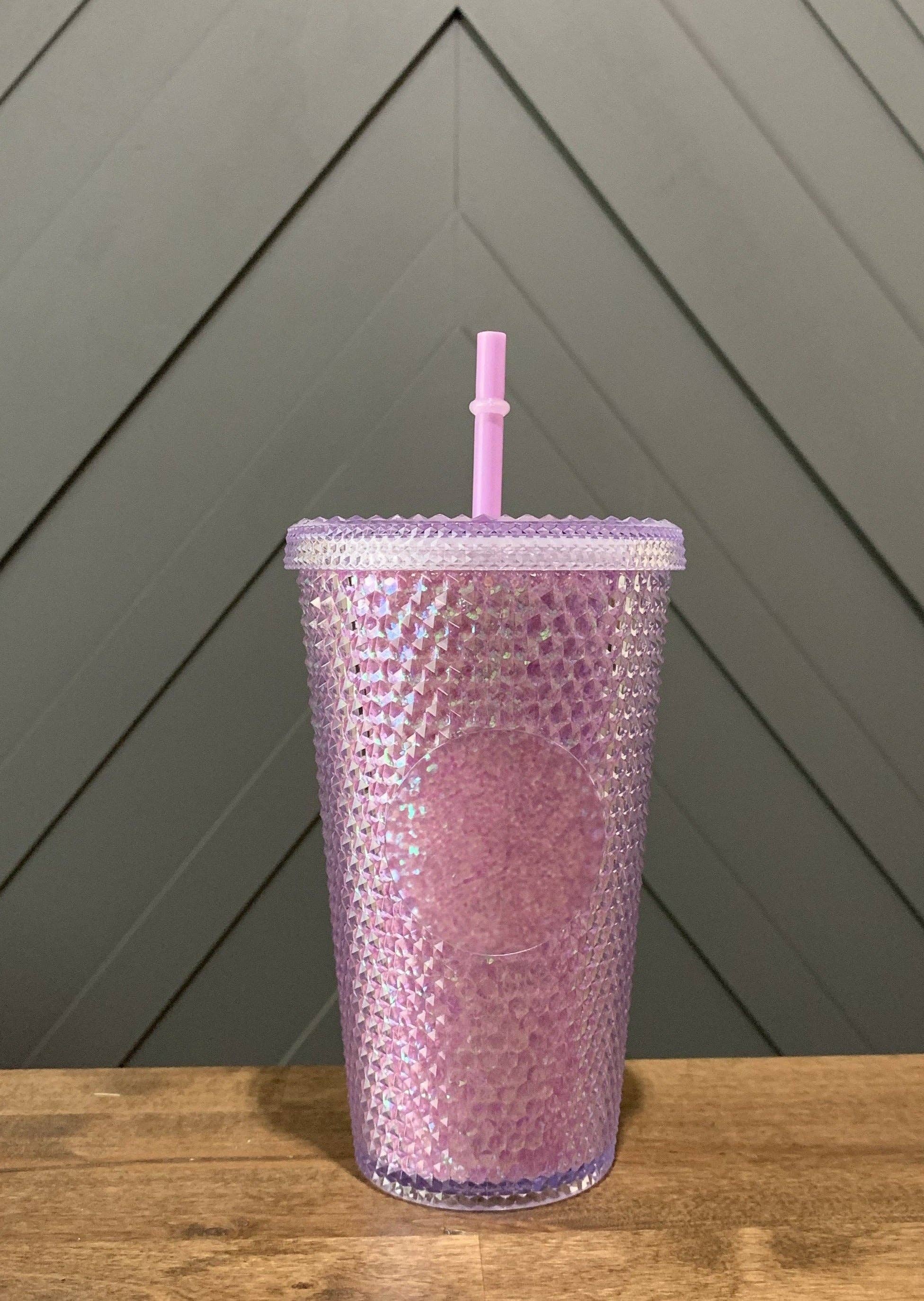 22 oz bedazzled tumbler, double walled tumbler, Rhinestone cups, Blinged  tumblers, Purple, Pearls, Aesthetic, Design Luxury Tumblers, Matte