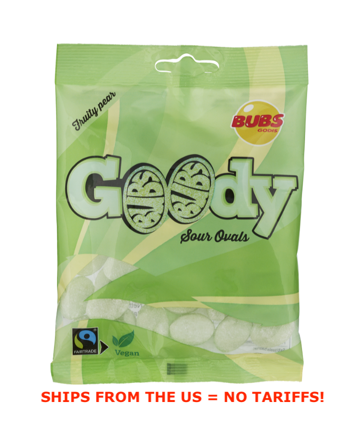 HELLO CANDY LLC – wholesale Gummy – BUBS - Fruity Pear Sour Ovals 90g, 12 bags0