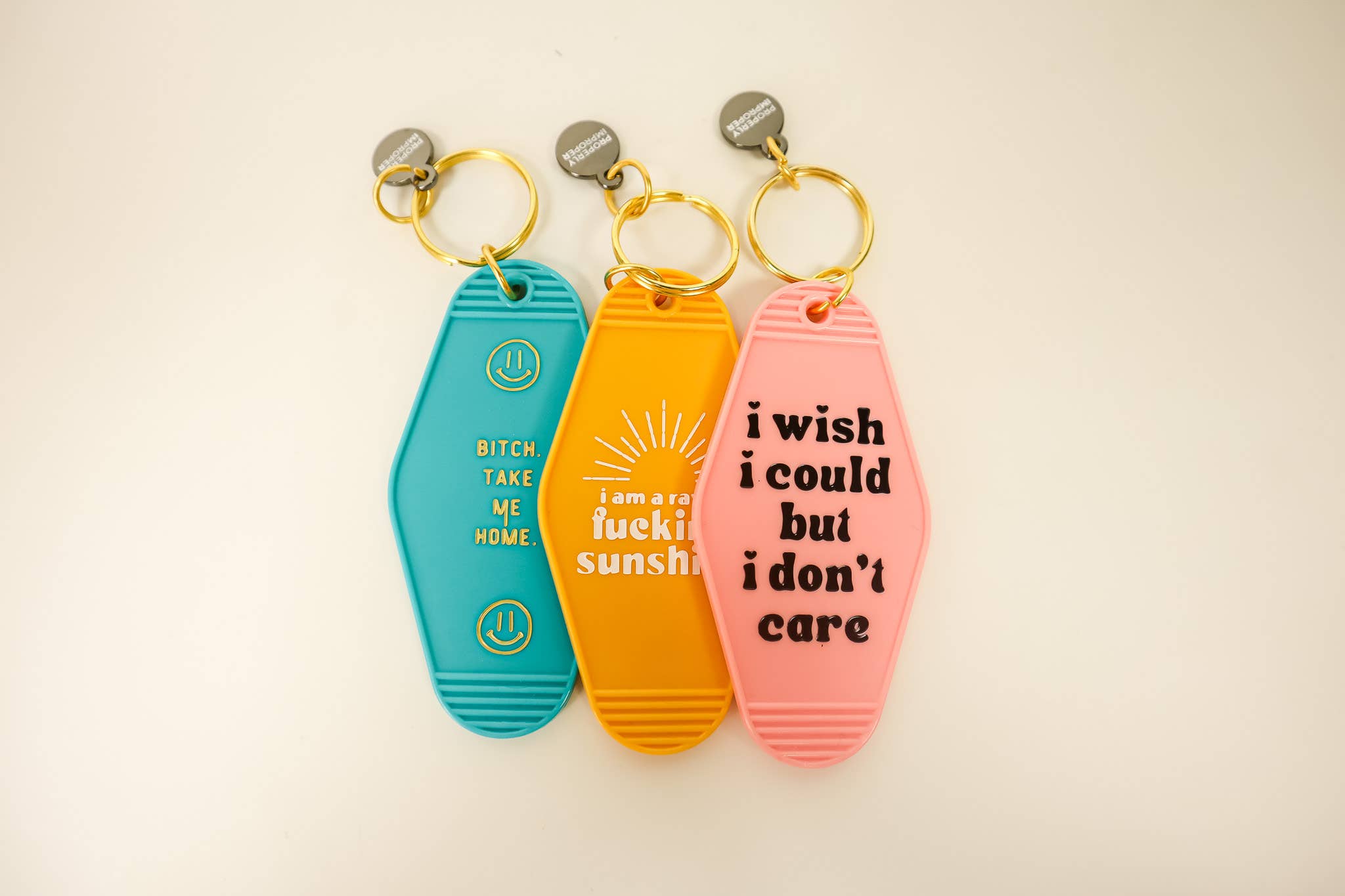 Properly Improper - Wholesale Keychain - Unisex - Hot Stamped Motel Keychain I Am A Ray Of Fucking Sunshine1