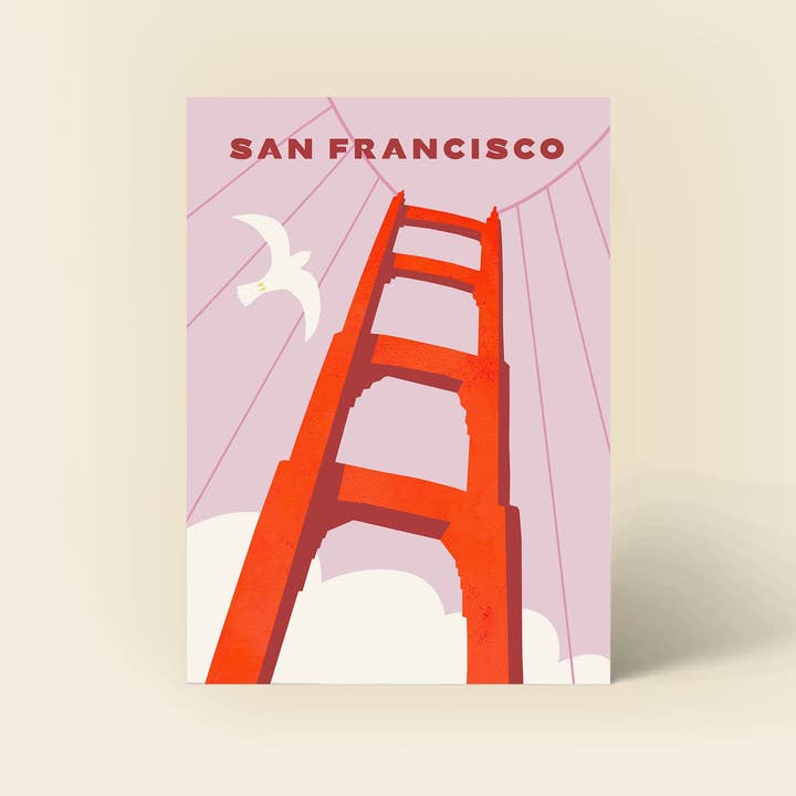 Carte postale du Golden Gate Bridge, souvenir de San Francisco pour la vente par Seen&Felt by Adelya
