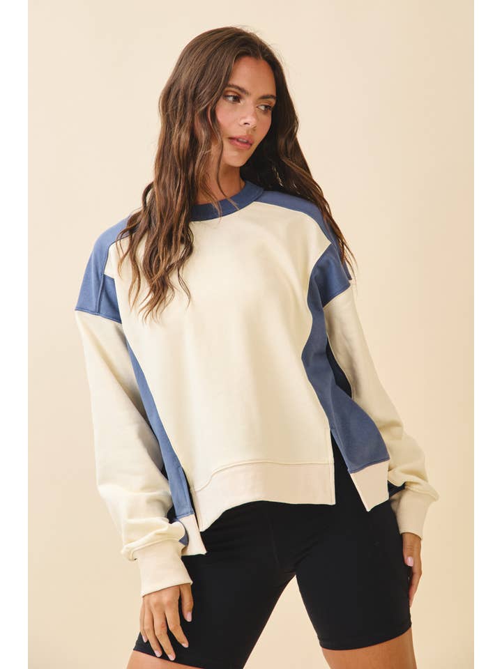 AEMI + CO - Wholesale Sweatshirt - Women's - 9106FK Colorblock Terry Pullover Sweatshirt26