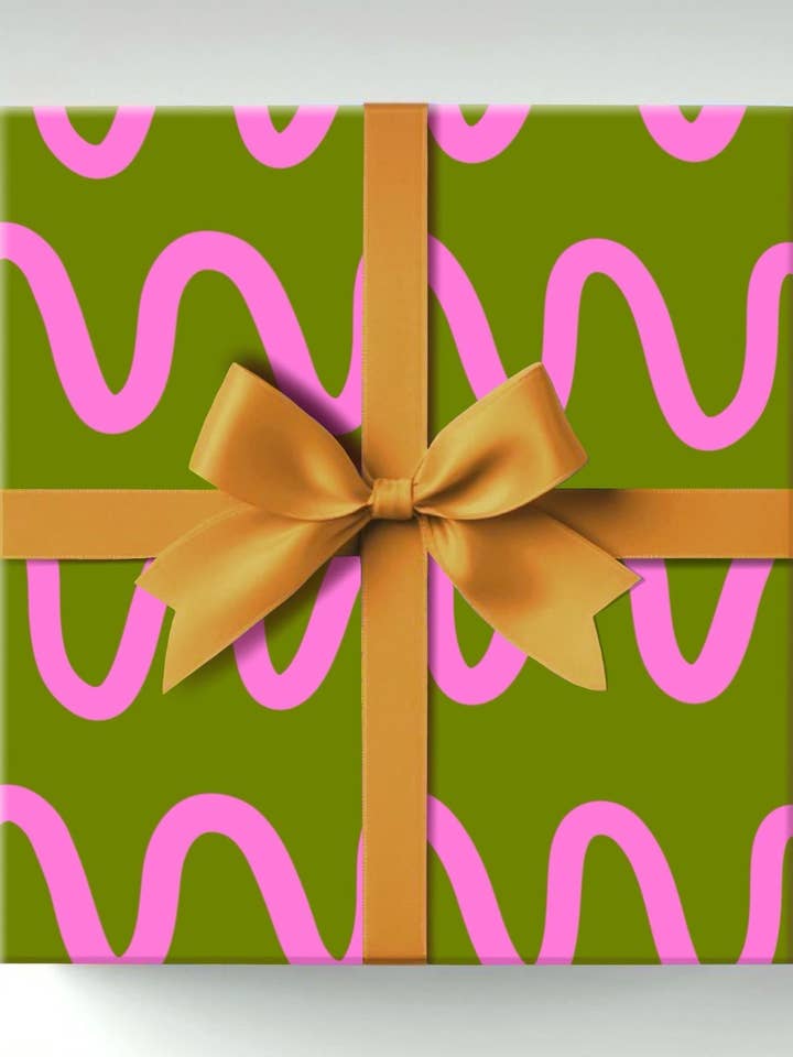 Moderne fødselsdagsgavepapir med kruseduller, genanvendeligt for engroshandel hos The Paper Tail