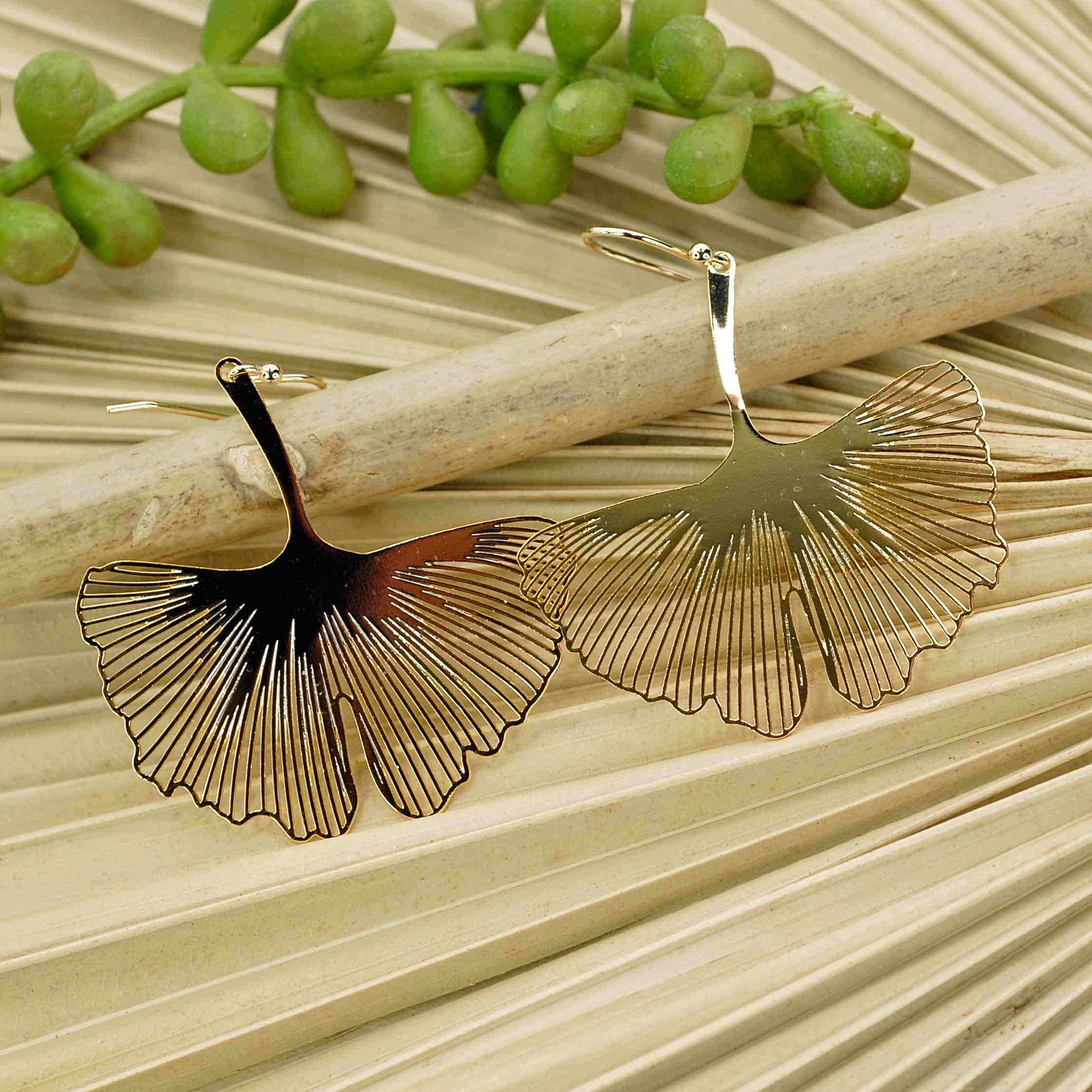 Merveilles du Monde - Venta al por mayor Juegos de joyas - Pendientes Ginkgo6