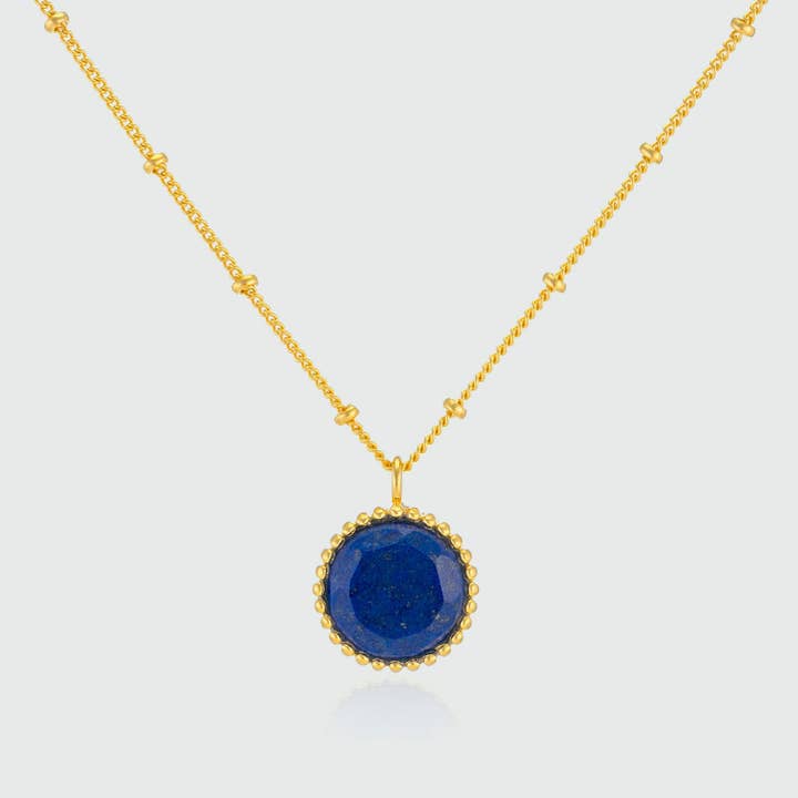 Barcelona September Lapis Lazuli Birthstone Necklace for wholesale by Auree Jewellery