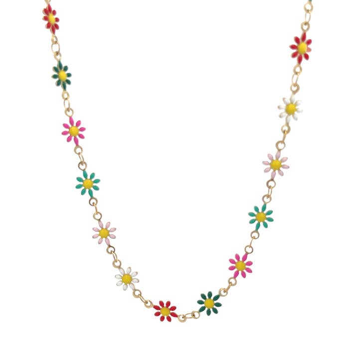 AMORINO SRL - Vente Collier maille et chaîne - Collier Daisy - JN2368F149 doré