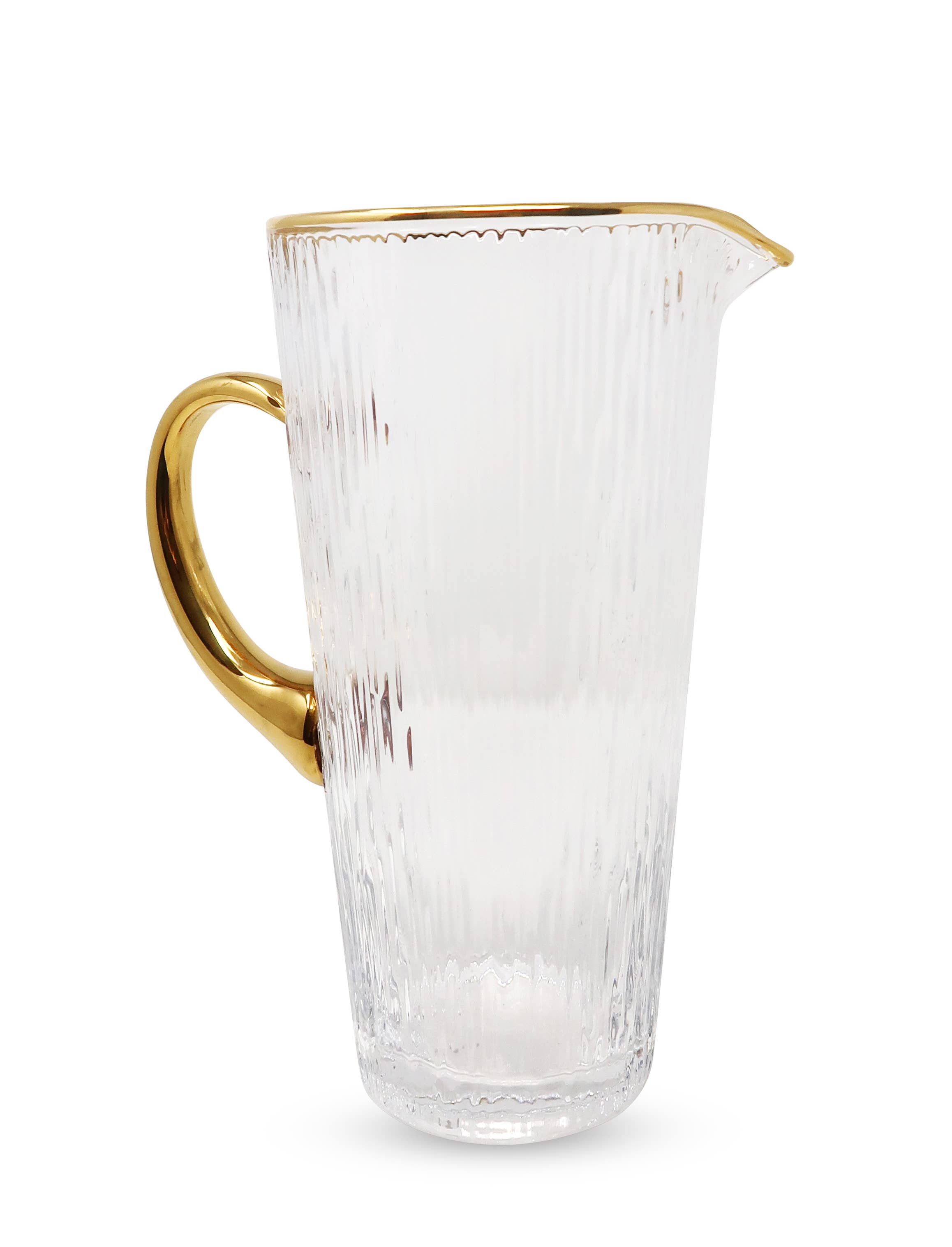 VIVIENCE - Wholesale Pitcher - Clear Pitcher with Gold Handle and Rim3
