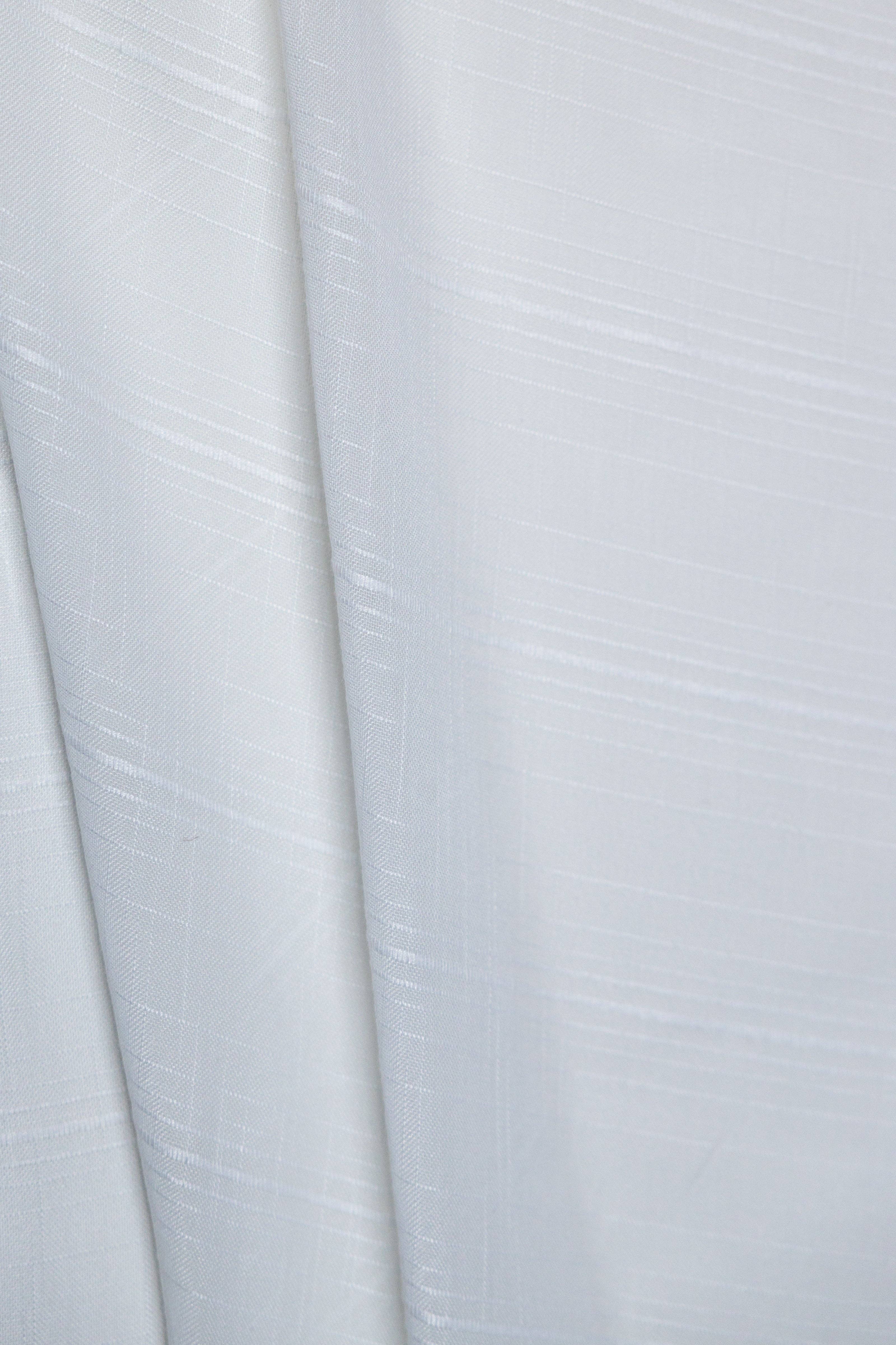 white Kozani Jacquard Plaid Sheer Grommet Curtain for wholesale on Faire3