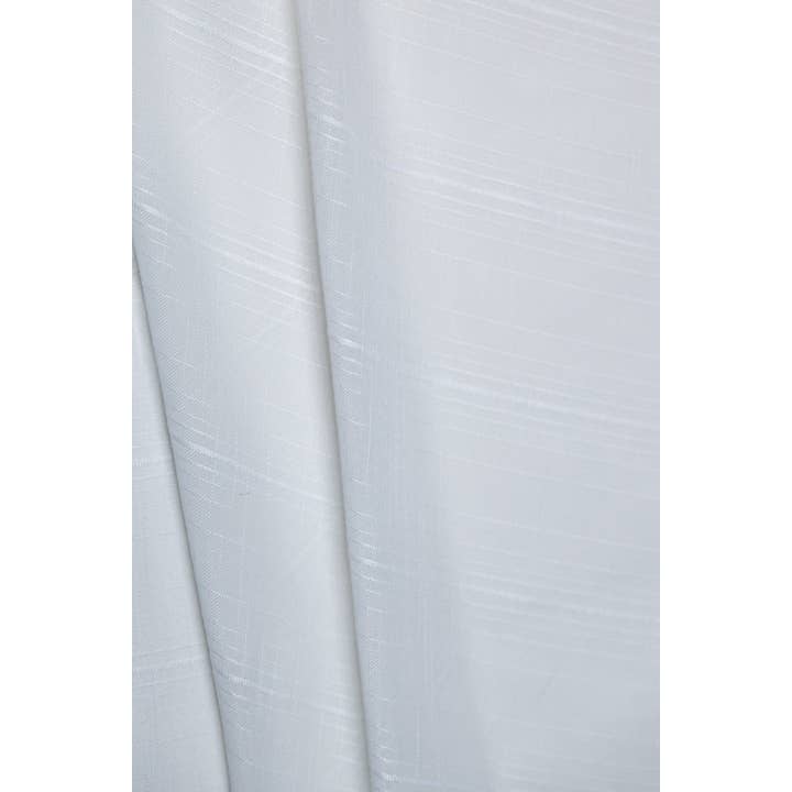 white Kozani Jacquard Plaid Sheer Grommet Curtain for wholesale on Faire3