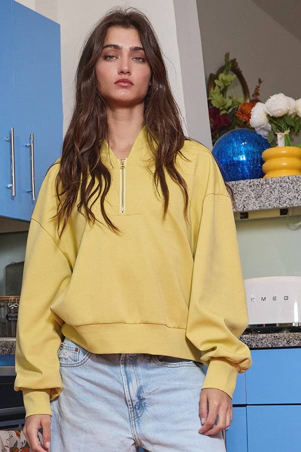 BUCKETLIST INC - Wholesale Sweatshirt - Women's - IT2154 Half Zip-up Scuba Sweatshirts37