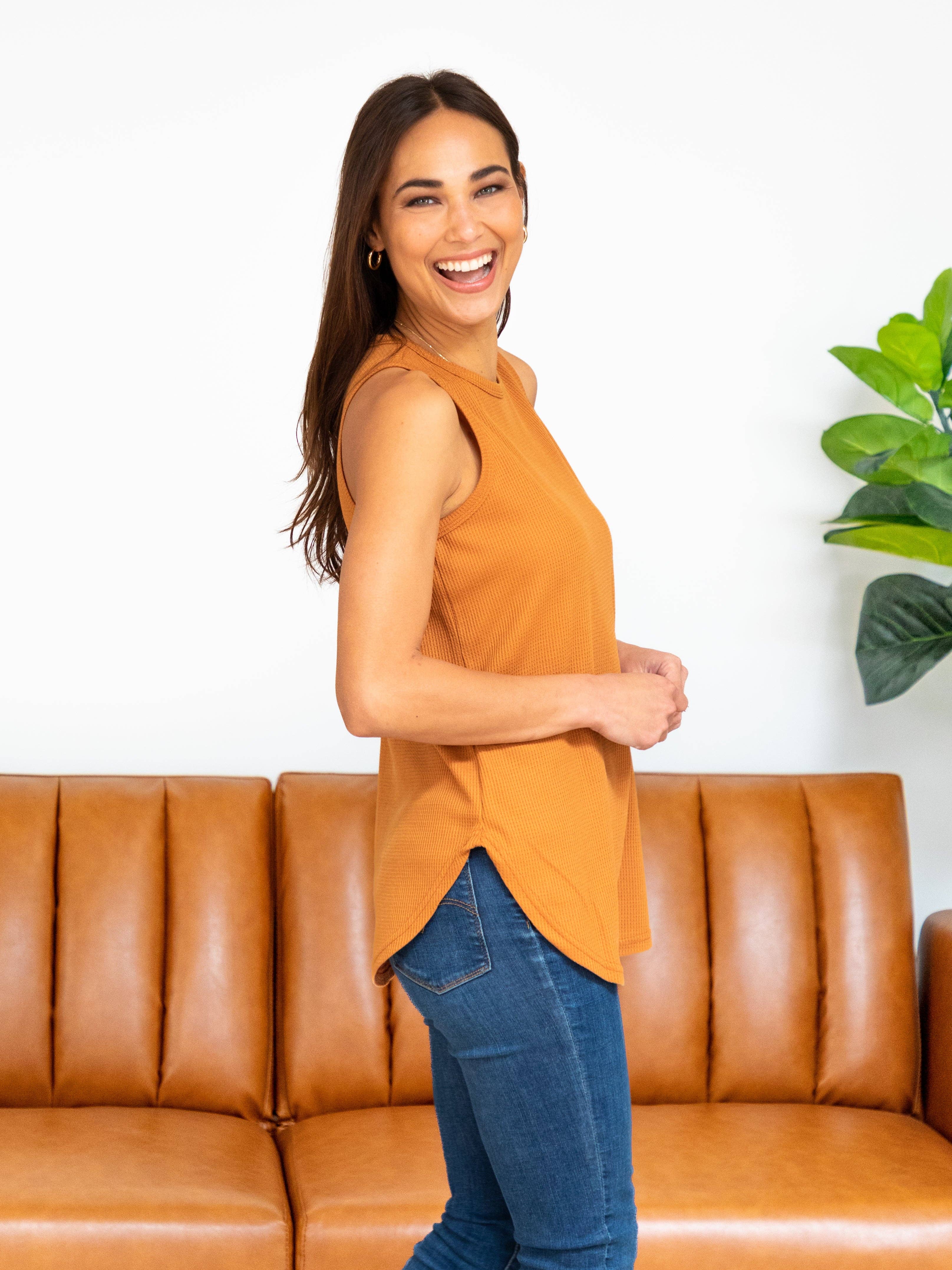 Tickled Teal - Vendita all'ingrosso Canotta - Donna - Canotta a maglia waffle13