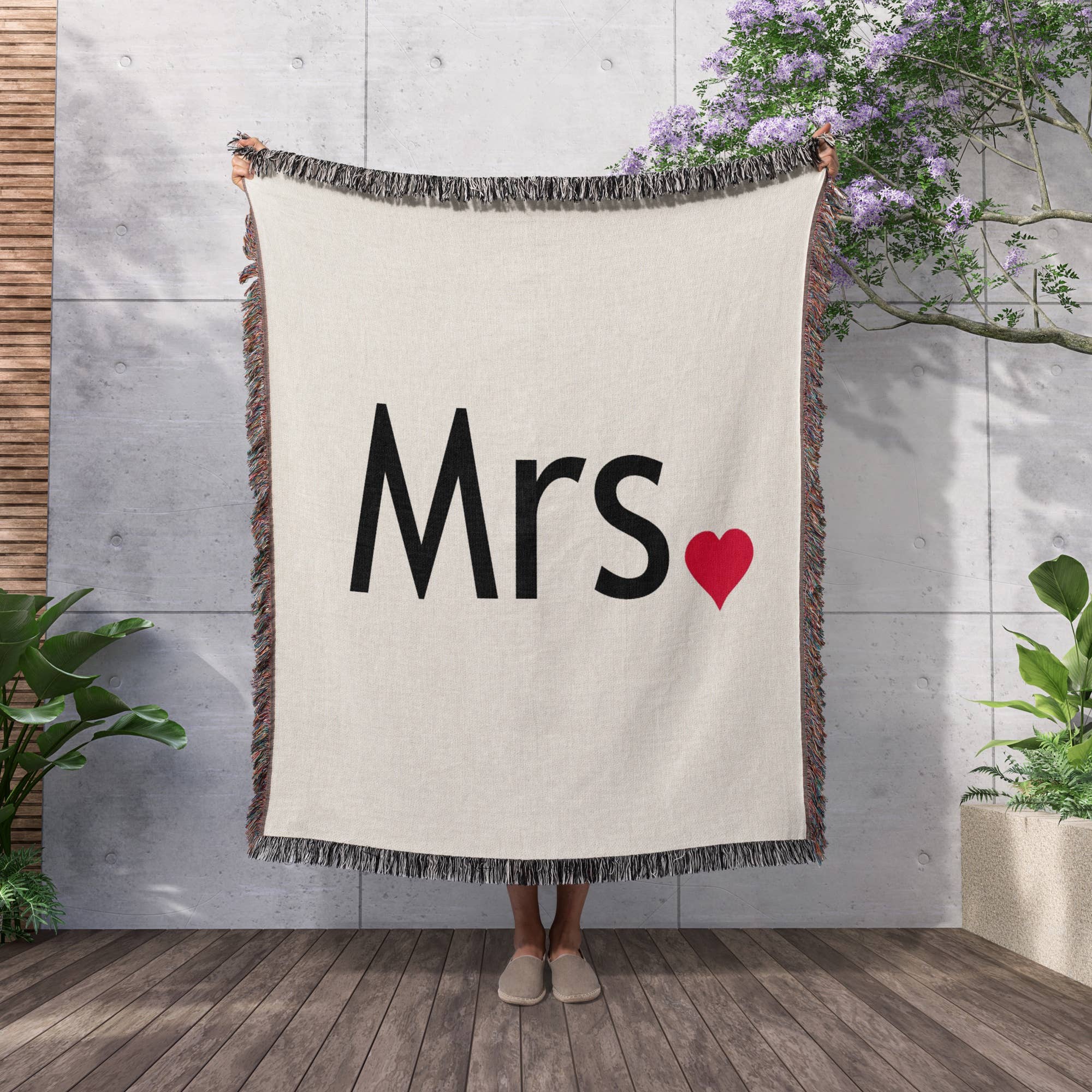 3dRose - Wholesale Throw Blanket - 3dRose, Mrs with red love heart, Blanket2