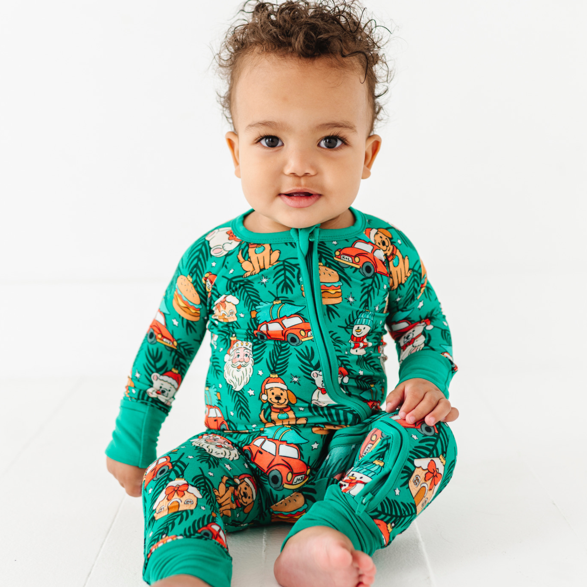 Kiki + Lulu - Vente Grenouillère – bébé - Deck The PJs Combinaison Convertible avec Pieds0