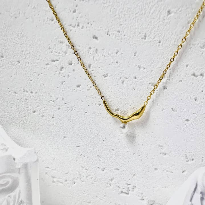 COSMOS - Vente Collier de perles - Collier acier inoxydable en pendentif perle2