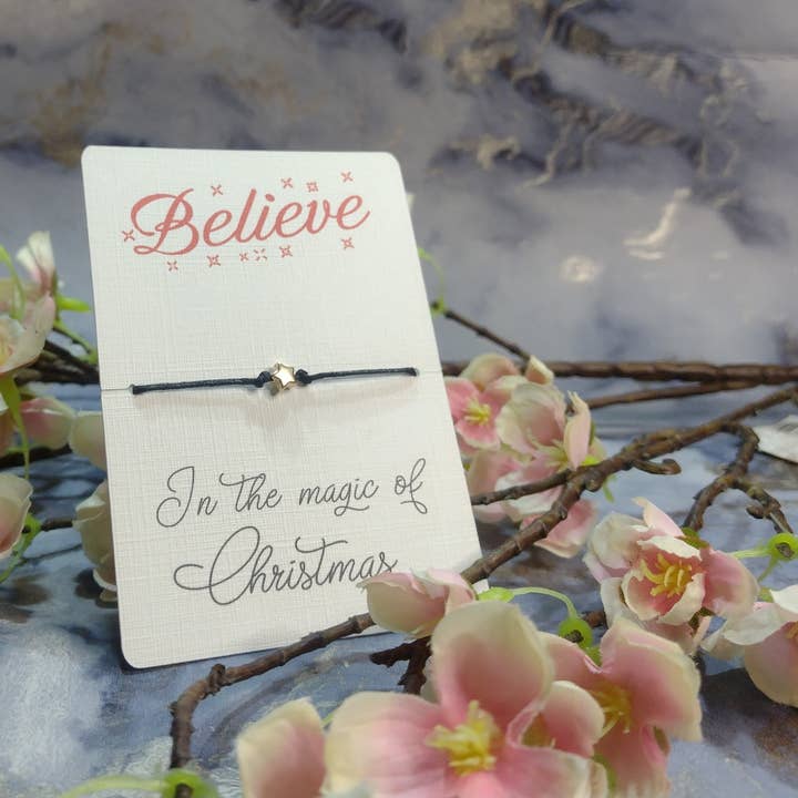 Believe in The Magic Of Christmas Wish Bracelet for wholesale by Rose Blossom Gifts