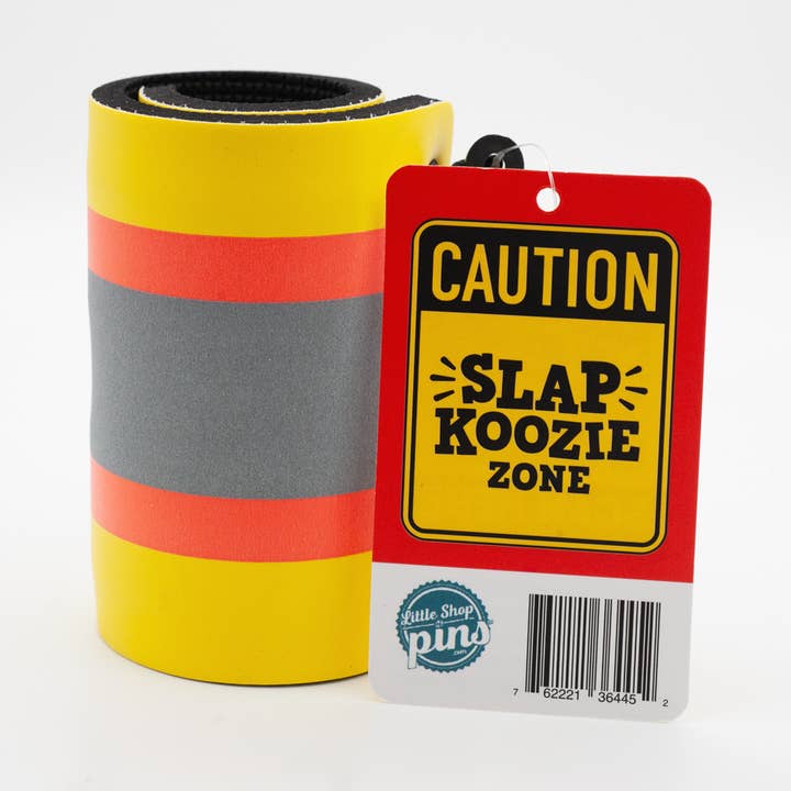 Construction Slap Koozie for wholesale by Little Shop of Pins