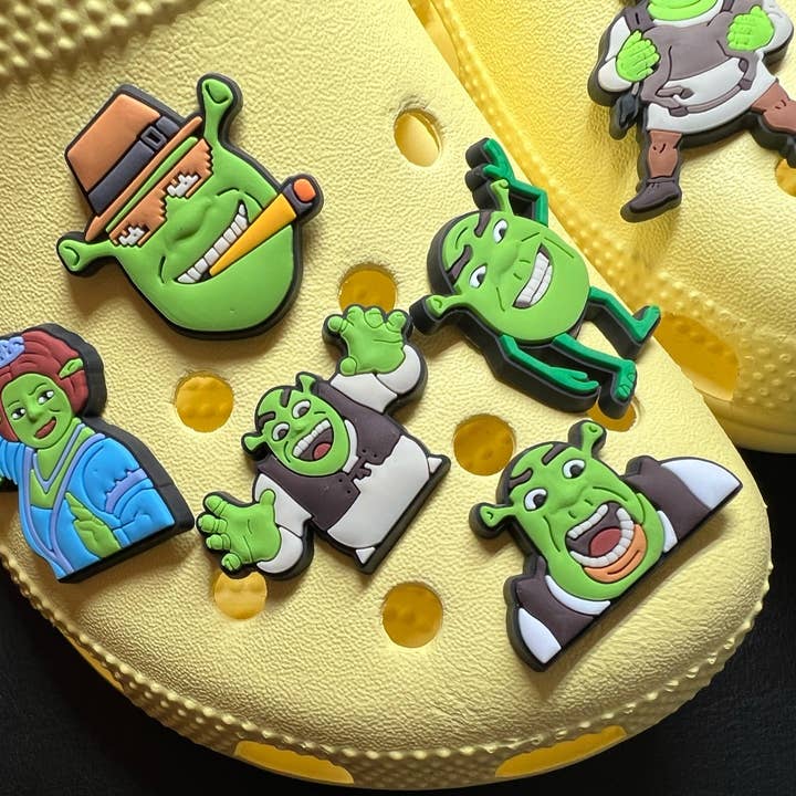 JuliesDecal - Vendita all'ingrosso Accessorio per scarpe - Unisex - Charms Shrek per scarpe Crocs - Adesivi decorativi JuliesDecal, stile anime Disney6