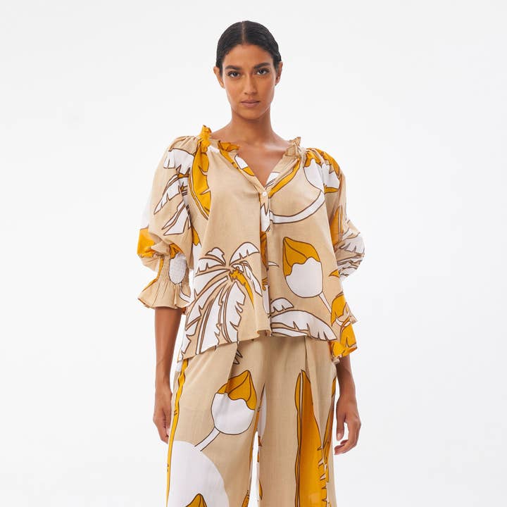 Lula Peasant Top // Kerstin Pants - Tropical Dusk Print and other Purchase Wholesale ladies suits in lajpat nagar. Free Returns & Net 60 Terms on Faire trending on Faire.