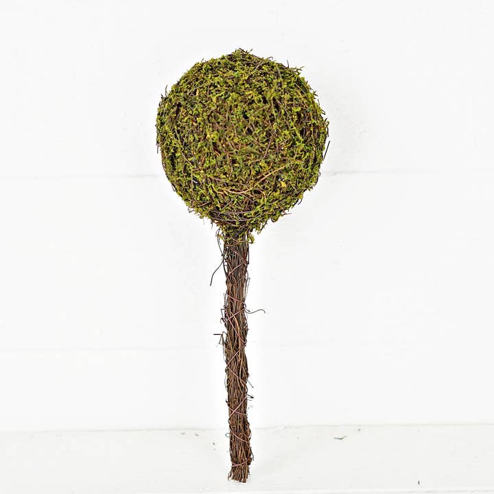 Holiday Depot Inc. - Wholesale Christmas Decoration - M30955- Moss Twig Ball with Stick-5inD x12inL-Mossy