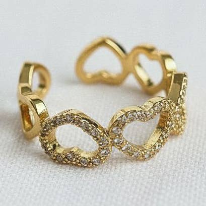 Heart-Shaped Adjustable Gemstone Ring for wholesale by Ellemadera