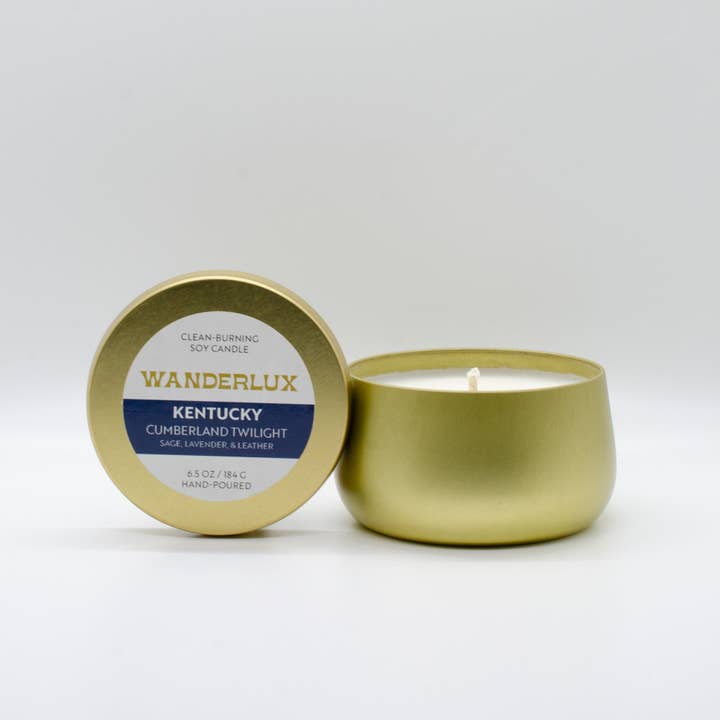 Wanderlux Kentucky Cumberland Twilight 6,5 ounce sojakaars voor wholesale door Wanderlux Candles