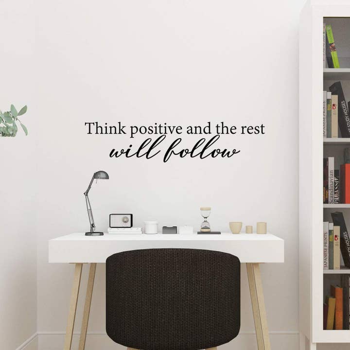 Think Positive and the Rest Will Follow Wall Decal Sticker for wholesale by My Vinyl Story