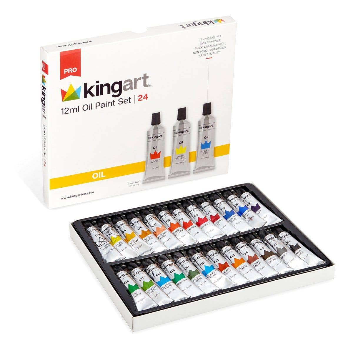KINGART – Engroshandel Malesæt – Oliemaling 24 farver2