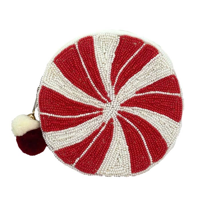Pizzazz, Inc. - Wholesale Coin Purse - Women's - PEPPERMINT BEADED POUCH