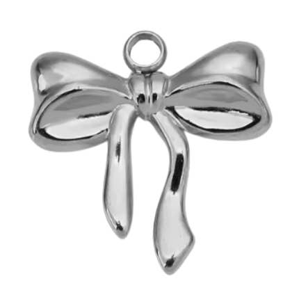 Bow Charm Silver for wholesale by Coco Luna Collection
