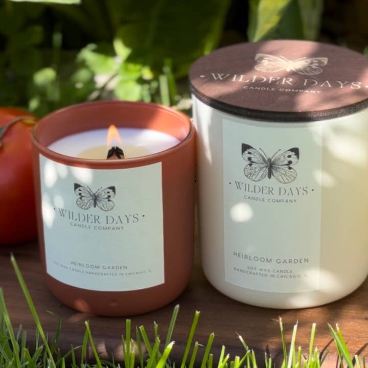 Heirloom Garden X Wood Wick Soy Wax Candle for wholesale by Wilder Days Candle Company