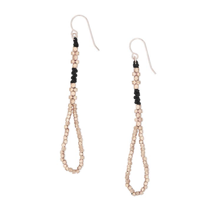 Thalia - Orecchini a forma di pepita annodata, in oro rosa, 8 colori per la vendita all'ingrosso da parte di Corda