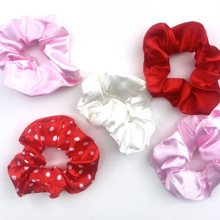 Morning Glamour - Wholesale Scrunchie - Women's - Gift Set 5PK Satin Hair Scrunchies-perfect gift idea