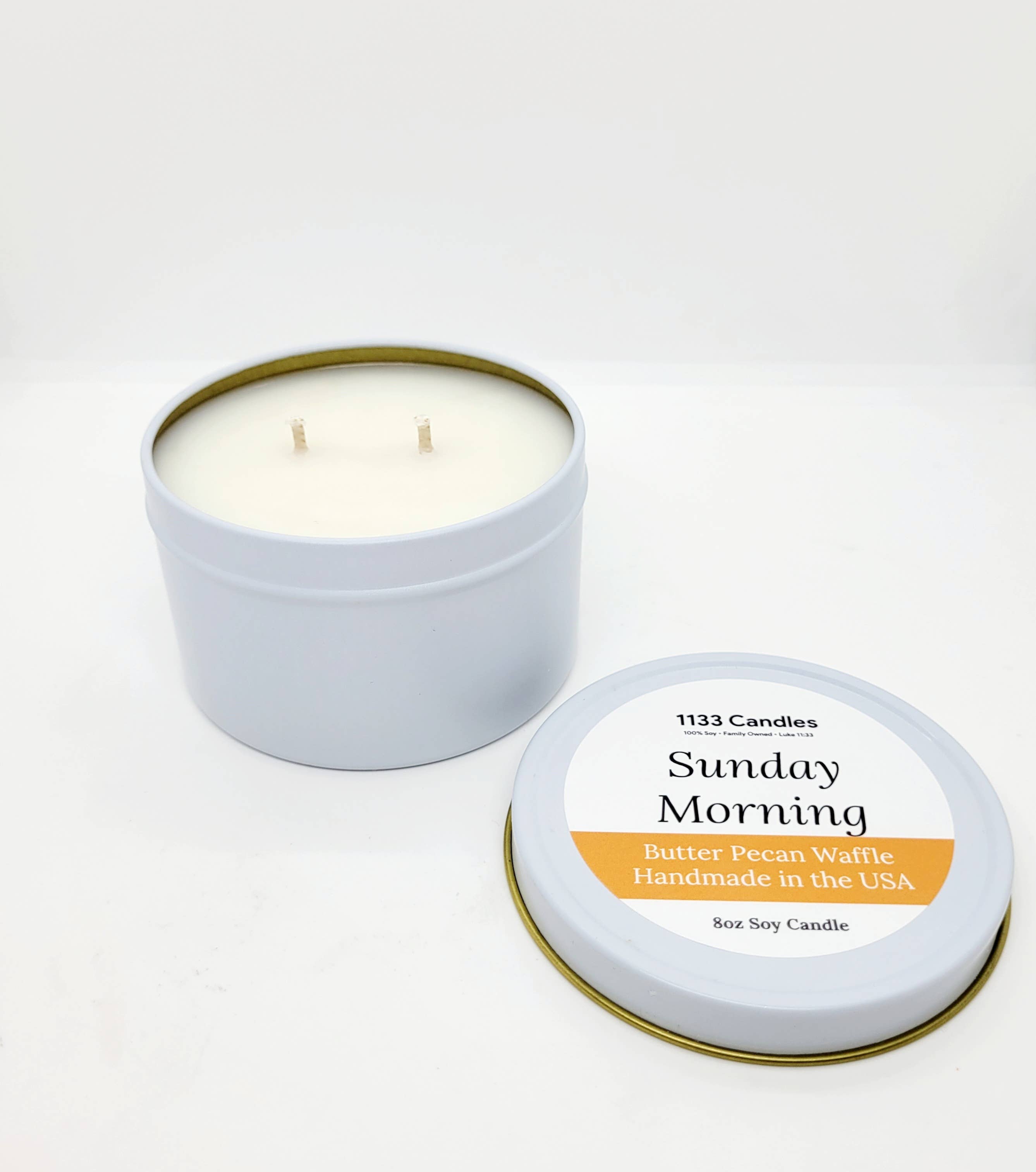 1133 Candles – wholesale Jar/filled candle – 8oz Fall Candle | Butter Pecan Waffle | Sunday Morning 1
