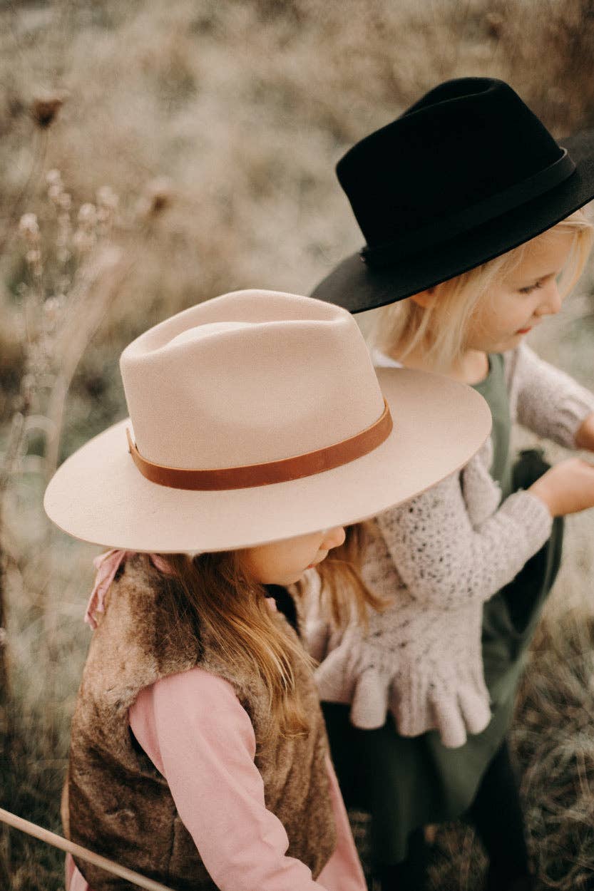 WEST VON - Wholesale Kids Hat - Kids - Children's Sloane Wide Brim Hat | Latte0