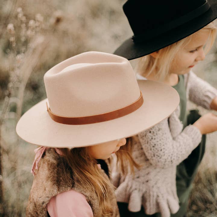 WEST VON - Wholesale Kids Hat - Kids - Children's Sloane Wide Brim Hat | Latte