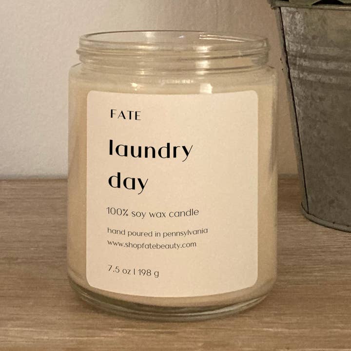 Laundry Day Non-Toxic Candle (Odor Eliminator) for wholesale by Fate Naturals