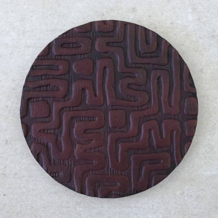 Leather Coasters - Tiki for wholesale by Bryer Goods