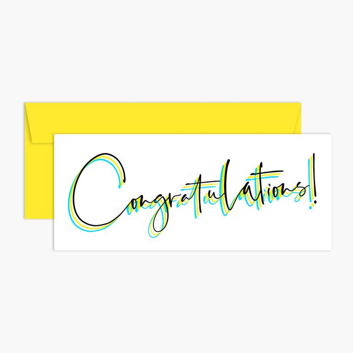 Modern Script Extra Long Congratulations Card for wholesale by Palmer Street Press
